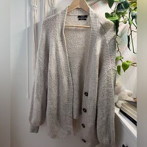 Mango Cream Button-Up Cardigan